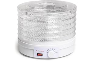 Melchioni Family Babele, Elektrischer Trockner, Mehrzweck-Lebensmitteltrockner, 5 stapelbare und herausnehmbare Regale, Leistung 250 W, einstellbare Temperatur 40-70 ° C