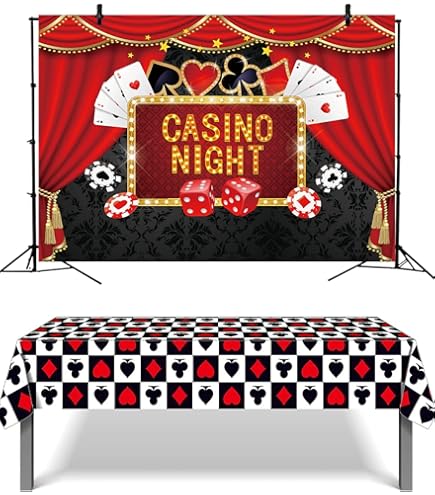 Toile De Fond Photo Thème Casino Las Vegas - 1,5x1 M - Vinyle Fin Imprimé - Pour Fête, Anniversaire, Studio Photo, Décoration