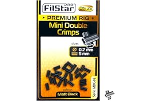 PRO Filstar - Juego de Fundas Dobles para Pesca de 0.984 x 0.197 in, diámetro de 0,7 mm, Doble engarzado para líder de Acero, Mangas de Doble Abrazadera para líder de Pesca y Hilo de Pescar, Juego de