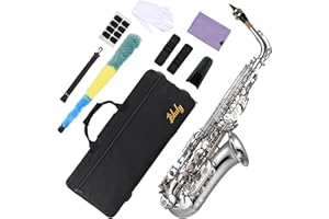 Btuty Eb Altsaxophon E Flat Sax 802 Schlüsseltyp Holzblasinstrument Keile Schlüssel Sax Key Props für Alt mit Reinigungsstange Stoffhandschuhe Gurt gepolsterte Tasche