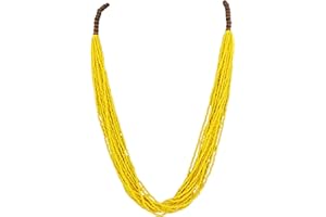 Bocar Long Multiple Row Handmade Beaded Statement Necklace with Gift Box (NK-10407)
