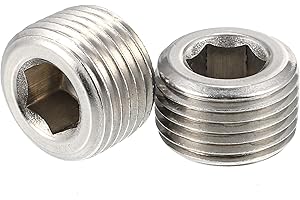 X AUTOHAUX 2 Pcs 3/8" NPT Male Thread Head Socket Pipe Plug Fitting for Car