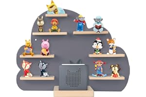 ‎ZOEON ZOEON Kinder Regal kompatibel mit Toniebox und kompatibel mit Tonies für über 30 Figuren - Wandregal für die Musikbox - zum Spielen und Sammeln - für Kinder Baby Zimmer (Grau)