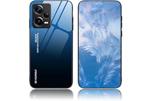 BORYA Funda para Xiaomi Redmi Note 12 Pro 5G, Ultradelgado Antigolpes Suave Silicona TPU Bumper Carcasa, Vidrio Templado Estuche, Elegante Gradiente Caso, Azul Gradiente