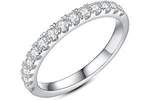 Mejewri Moissanite Engagement Rings 925 Sterling Silver Rings Promise Wedding Rings for Women, Round Cut