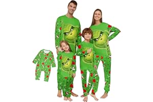 JKJFJKA 𝑮𝒓𝒊𝒏𝒄𝒉 Weihnachts Pyjama Familie Weihnachtspyjama Set Weihnachten Pyjama Matching Christmas Couple Pyjamas Weihnachts Schlafanzug für Damen Herren Kinder