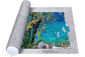 Queta Jigsaw Tapis de rangement pour puzzles avec cordon de serrage, sac de rangement, jusqu'à 1500 pièces, gris