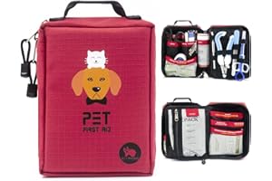 SUPTMAX BearHoHo 160 pz borsa portaoggetti per forniture mediche portatile Molle Pet Kit di pronto soccorso per cani kit di sopravvivenza militare per cani borsa medica di salvataggio di emergenza (rosso)