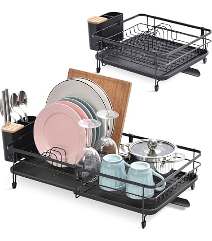 FUTOKIO Égouttoir Vaisselle Extensible Inox – Drainage Pivotant 360° Ultra Pratique Pour Évier, Robuste & Élégant