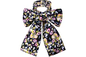 LIKUNGOU Wonderland The Hatter Kostüm Fliege gemustert große Krawatte bunt bedruckte Fliege für Fasching, Teeparty, Ostern, Unisex, Schwarz , One size