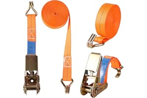 Putentfun 800kg Ratchet Straps with Hook - 2 Pack 5M x 25MM Tie Down Straps Heavy Duty Ratchet Straps,Adjustable Tensioning Straps for Motorcycle, Car, Trailer, Home