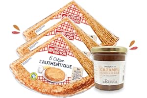 GOUTER BRETON - Set de 3 PAQUETES X6 de Auténticas CREPES bretonas PAYSAN BRETON (18 tortitas) + 1 POT 210g de Caramelo de Mantequilla Salada BRIEUC