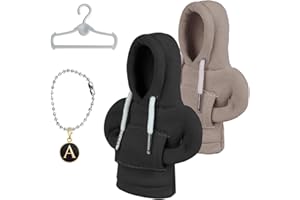 LISEFO 2PCS Housse de Sweat à Capuche Car Gear, Noir&Gris Sweat Pommeau de Vitesse, Décoration de pommeau de levier de vitesse, Automobile Accessoires intérieurs