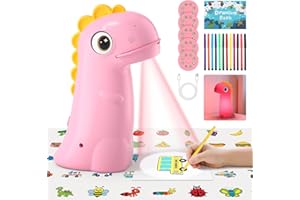 Proiettore per disegni per bambini, CS COSDDI Proiettore ricaricabile per disegni per bambini con funzione luce notturna, per ragazzi e ragazze di 3, 4, 5, 6, 7, 8 e 9 anni