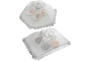 WUYUE HUA 2 ombrelli di copertura per alimenti a rete pop-up di alta qualità, riutilizzabili e pieghevoli, per picnic all'aperto, copertura per alimenti, per tenere lontane mosche, zanzare