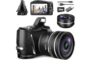 NBD Macchina Fotocamera digitale 4K Ultra HD 48MP Fotocamera Vlogging con obiettivo grandangolare zoom digitale 16x,Fotocamera compatta per principianti