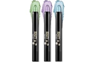 Boobeen 3PCS Crema Ombretto Matita Crayon Impermeabile Ombretto Brightener Stick Shimmer Ombretti Penna Creare Glitter Trucco Occhi, Facile da Usare