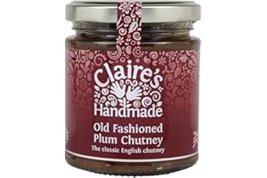 Claire's Handmade - Old Fashioned Plum Chutney (200g) - Award Winning Traditionally Made Classic English Cheese Board Treat, Suitable for Vegetarian, Vegan & Gluten Free Diets, GMO Free