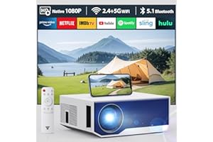 ZDK Neuer Beamer 2024 Full HD 1080P,4K-Unterstützung 5G WiFi projektor mit 20000 Lumen für Heimkino kompatibel mit Smartphones/TV-Stick/PS5 /Switch