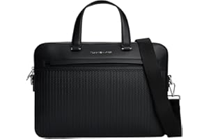 TOMMY HILFIGER TH WOVEN COMPUTER BAG AM0AM13660 Herren Computertasche, Schwarz, Einheitsgröße, Schwarz (Schwarz), One Size