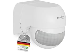 Oktaplex Ana Bewegungsmelder Aussen schwenkbar 230V IP44 180° Bewegungssensor 12m Reichweite weiß Aufputz Infrarot-Sensor