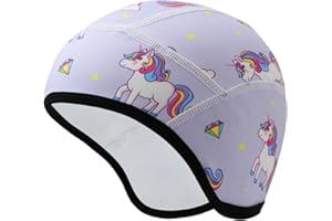 Risipu Kinder Helmmütze Warme Wintermütze Futter für Fahrradhelm Ski Skull Cap mit Ohrenschutz Elastische Mütze für Jungen Mädchen