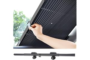 ‎JOYFAN Auto Sonnenschutz, Versenkbare Automatische Einziehbare Auto Windschutzscheibe Visor mit Saugnapf Schutz, Sun Shades Rollos für Auto Frontscheibe und Heckscheibe, für Auto LKW SUV (70cm)