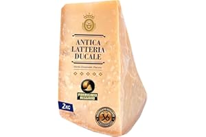 Parmigiano Reggiano Dop 36 mesi da Allevamento e Agricoltura Sostenibili - Premiata Produzione Artigianale dal 1949 - Formaggio Naturalmente Privo di Lattosio ANTICA LATTERIA DUCALE (2kg - 1pz)