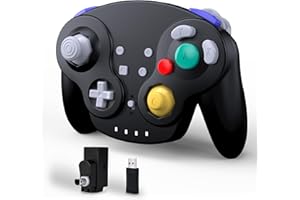 miadore 2.4GHz Wireless GameCube Controller For Switch,Switch Online,USB & NGC Receiver,Compatible with GameCube Console/Windows PC/iOS Mac/Raspberry Pi/Steam (Black)