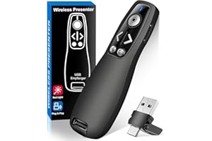 ‎COGUYTECH Kabellose Presenter USB C, 2-in-1 Typ C und USB-Empfänger Powerpoint, 2.4 GHz Präsentator Pointer Presenter, Pointer für Präsentationen für Windows XP 7/8/10/Mac/Linux/Android