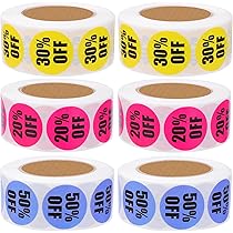 Etichette Sconto 2,5 Cm 3000 Pezzi - 6 Rotoli Con Sconti 10%-60% Per Negozio E Vendite - Foto 6