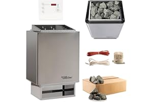 ‎TIME4WELLNESS Sauna-Set Saunaofen EOS 34.A mit Saunasteuerung und Saunasteine time4wellness (7,5 kW, Saunasteuerung K2 mit Zeitvorwahl & Digital Display)