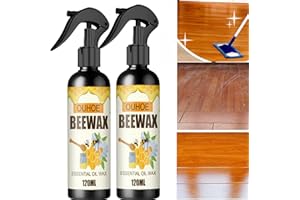UJOOGBU 2PCS*120ML Natural Micro-Molecularized Beeswax Spray,Beeswax Polish Spray for Wood,Wood Polish for Furniture,Beeswax Furniture Polish Spray,Multi-Surface Polish and Cleaner for Wood & Furniture