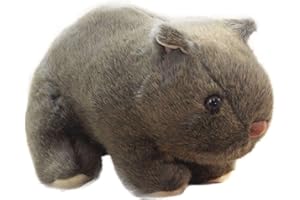 Bodhi2000 Plush Toys Soft Simulation Wombat Toy Lovely Vivid Expression Birthday Gift Stuffed Guinea Pig Animal Toy Girl Plushie Gifts for Boys Girls Children - Grey 25 cm