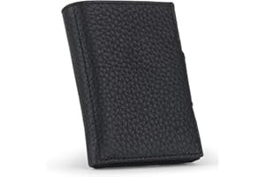 DONBOLSO Portafoglio NextGen - Portafoglio Uomo senza Portamonete - Portafoglio Uomo Pelle con Protezione RFID - Custodisce Fino a 11 Carte - Slim Portafoglio per Uomo - Granulata Nappa Nero