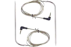 DONSIQIZZ Replacement Waterproof Meat Probe Compatible with Louisiana Pellet Grills,3.5 mm Plug Meat BBQ Digital Thermostat Probes,Set of 2