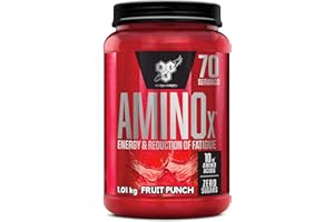 BSN Nutrition Amino X Supplement with Vitamin D, Vitamin B6 and Amino Acids, Fruit Punch Flavour, 70 Servings, 1 kg