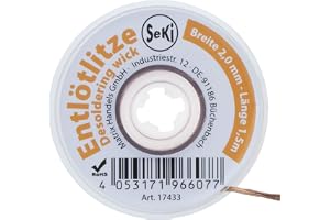 SeKi Desoldering sug 2,0 mm – för borttagning av lödtenn 1,5 meter lång; hög sugprestanda; lödningslits; surglitter