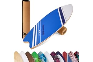 BoarderKING Balance Board Wave - Tavola di Equilibrio per Surf e Skate Indoor, Tavola Propriocettiva per NeuroMuscular Response Training, incl. Tappetino Protettivo