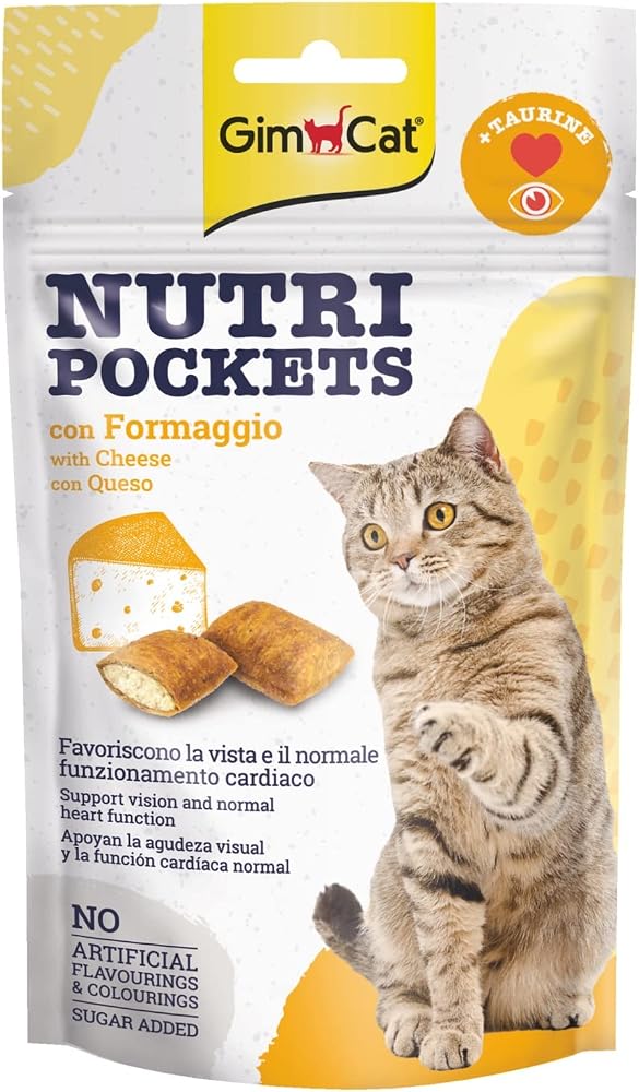 GimCat Nutripockets Kedi Ödülü Peynir Taurin, 60 g