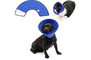 HOMLYNN Halskragen Hund, Haustiere Einstellbar Bequem Schutzkragen, Zur Genesung Von Hund Und Katze Nach Operationen Schutzkragen Hund, Verhindert Hundebisse Und Kratzer, Weiches Material Waschbar (GrößE 4)