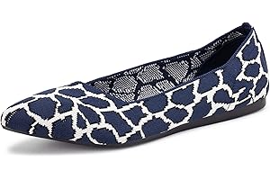 FRANK MULLY Womens Pointed Toe Ballet Flat Knit Dress Shoes Low Wedge Flat Shoes Comfort Slip On Flats Shoes for Woman Classic Softable Shoes