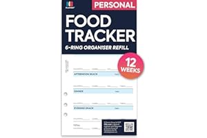 NBplanner Personal Food Tracker Organiser Refill Planner Insert Filofax Compatible English (Food Tracker)