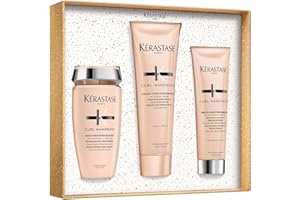 Kérastase, Curl Manifesto, Kit per Capelli Ricci, Shampoo + Balsamo + Leave In Anti Crespo, Azione Idratante, Capelli Più Forti, Bain Hydratation + Fondant + Crème de Jour, 250 + 250 + 150 ml
