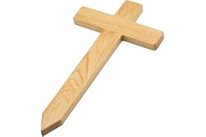 HOBICHT Elegante cruz de madera de roble europeo para tumba, cruz de madera, como sustitución de lápida, para la tumba en el cementerio o como decoración de tumba y decoración para perros y gatos