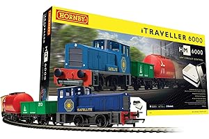 Hornby Train Set - R1271M iTraveller 6000 Digital OO Gauge Locomotives Model Railway Train Sets, Starter Electric Model Train Kits - Steam Engine Model Building Kits, 1:76 Scale Model Train Gifts
