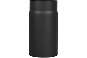 LANZZAS Tuyau de poêle 250 mm, diamètre nominal 150 mm, couleur : noir métallisé