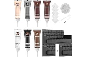 HENGBIRD Zestaw do naprawy skóry z kremem, 6 kolorów, płynna skóra, zestaw naprawczy do skóry sztucznej, krem koloryzujący do skóry, mieszalny zestaw naprawczy do foteli samochodowych, sof, kurtek skórzanych i