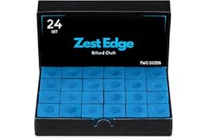ZEST EDGE 24pc Pool Chalk Blue for Pool Cue Tips - 24 x Snooker Chalk for Snooker Cues - Pack of 24 Billiard Table Accessories for Cue Tips - Billiard Gifts for Men and Women