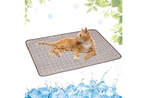 LEZUAN Tapis Rafraichissant Chien Portable, Tapis Rafraichissant Animaux de Compagnie Lavable, Tapis Rafraîchissant Chien, Tapis Chien Auto-Refroidissant pour l'été(Café,30x40cm)
